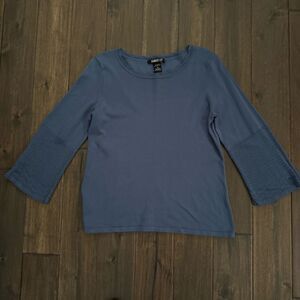 Gramercy 22 Periwinkle Blue Bell Sleeve Scallop Neck Sweater M